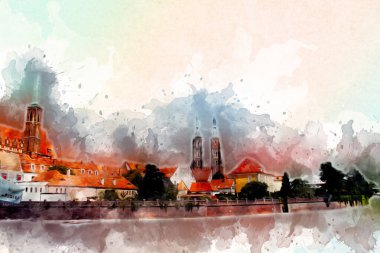 Wroclaw City Poland antika sanat eskizi çizimi