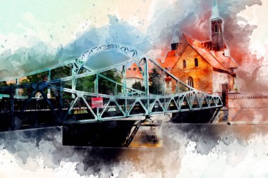 Wroclaw City Poland antika sanat eskizi çizimi