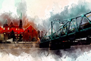 Wroclaw City Poland antika sanat eskizi çizimi