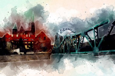 Wroclaw City Poland antika sanat eskizi çizimi