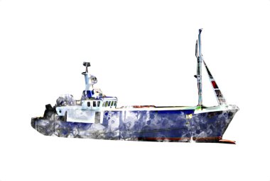 Yelkenli tekneler rıhtıma, liman sanatı illüstrasyonları klasik