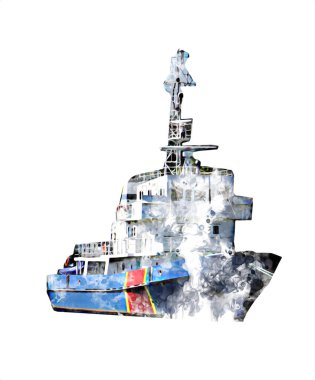 Yelkenli tekneler rıhtıma, liman sanatı illüstrasyonları klasik