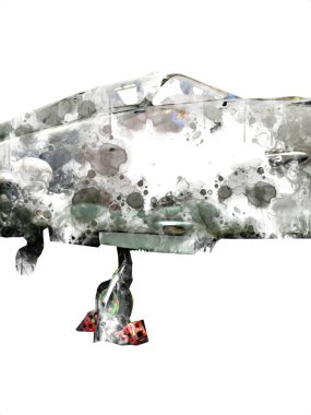 Amerikan savaş uçağı resim sanatı klasiği çiziyor.