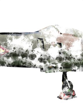 Amerikan savaş uçağı resim sanatı klasiği çiziyor.