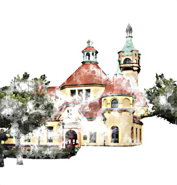 Sopot sanat çiziminde kare ve gezinti mimari dönüm noktası