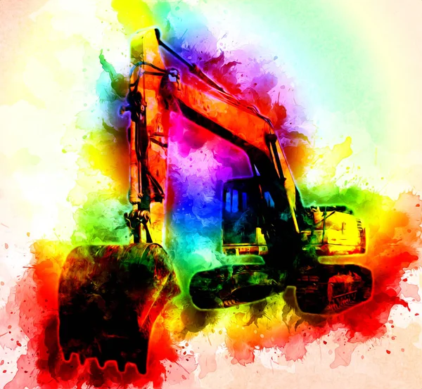 Excavator illustration color isolated art work