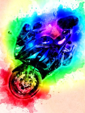 Motosiklet görüntüleme rengi izole edilmiş sanat antika retro