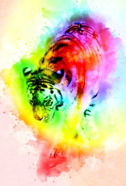 Kaplan sanatı illüstrasyon rengi vintage grunge retro