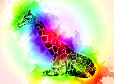 Zürafanın resim çizimi