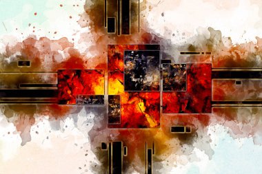 soyut renk tasarımı sanat illüstrasyonu