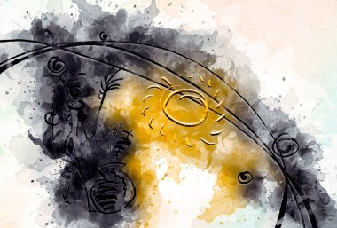 Afrikalı etnik retro-klasik illüstrasyon