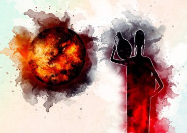 Afrikalı etnik retro-klasik illüstrasyon