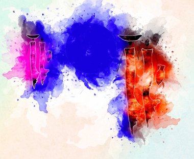 Afrikalı etnik retro-klasik illüstrasyon