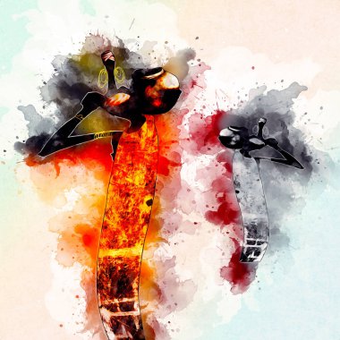 Afrikalı etnik retro-klasik illüstrasyon