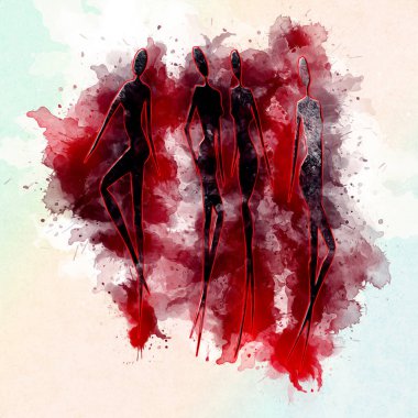 Afrikalı etnik retro-klasik illüstrasyon