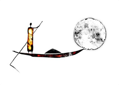 Afrikalı etnik retro-klasik illüstrasyon