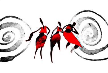 Afrikalı etnik retro-klasik illüstrasyon