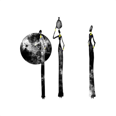 Afrikalı etnik retro-klasik illüstrasyon