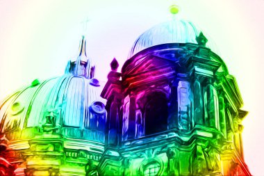 Berlin sanat eskizi çizimi eğlenceli tasarım antika retro