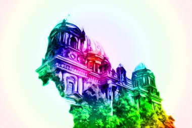 Berlin sanat eskizi çizimi eğlenceli tasarım antika retro