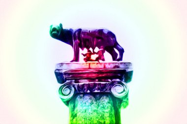 Roma İtalya sanatı eskiz çizimi eğlenceli tasarım antika retro