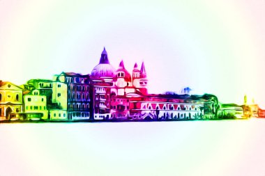 Venedik sanat eskizi çizimi eğlenceli tasarım antika retro