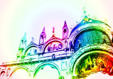 Venedik sanat eskizi çizimi eğlenceli tasarım antika retro