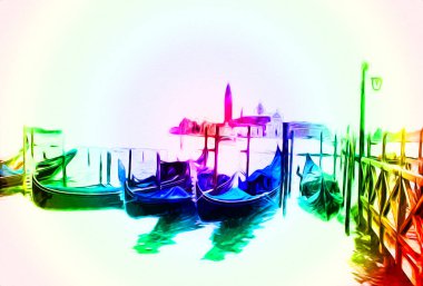 Venedik sanat eskizi çizimi eğlenceli tasarım antika retro