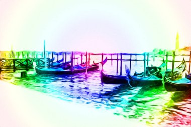 Venedik sanat eskizi çizimi eğlenceli tasarım antika retro