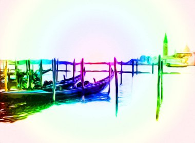 Venedik sanat eskizi çizimi eğlenceli tasarım antika retro