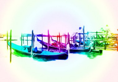 Venedik sanat eskizi çizimi eğlenceli tasarım antika retro