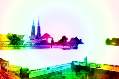 Wroclaw City Poland antika sanat eskizi çizimi