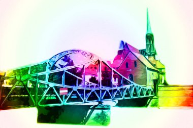 Wroclaw City Poland antika sanat eskizi çizimi