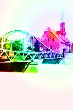 Wroclaw City Poland antika sanat eskizi çizimi