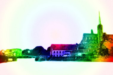 Wroclaw City Poland antika sanat eskizi çizimi