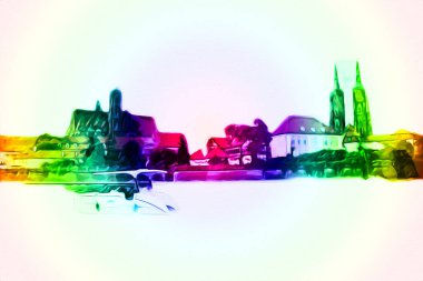 Wroclaw City Poland antika sanat eskizi çizimi