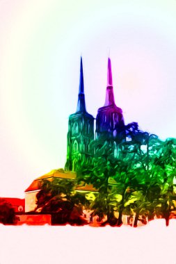 Wroclaw City Poland antika sanat eskizi çizimi