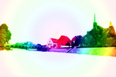 Wroclaw City Poland antika sanat eskizi çizimi