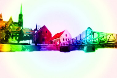 Wroclaw City Poland antika sanat eskizi çizimi