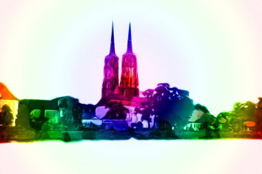 Wroclaw City Poland antika sanat eskizi çizimi