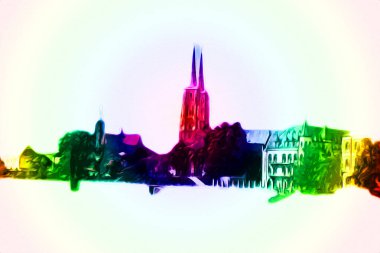 Wroclaw City Poland antika sanat eskizi çizimi