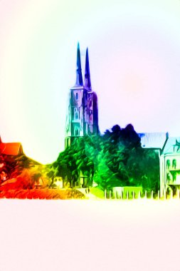 Wroclaw City Poland antika sanat eskizi çizimi