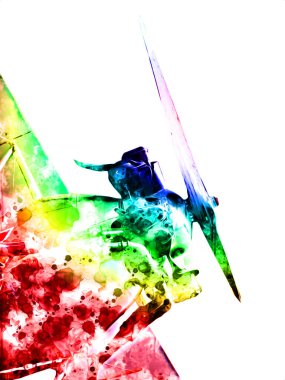 Beyaz arka planda izole edilmiş eski bir savaş uçağı.