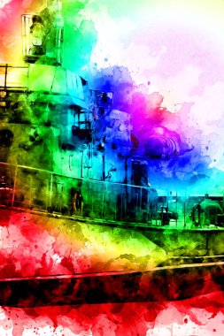 Askeri gemi, Atlantik Denizi 'nin engebeli çizimlerinden geçiyor.