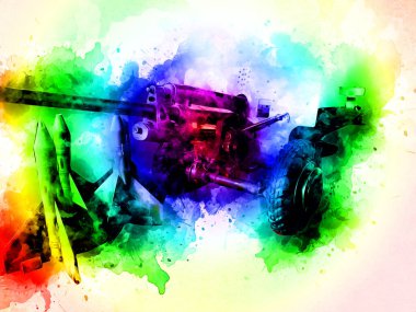 Savaş alanı topu askeri sanat çizimi çizimi