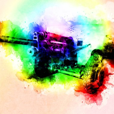 Savaş alanı topu askeri sanat çizimi çizimi