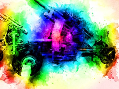 Savaş alanı topu askeri sanat çizimi çizimi