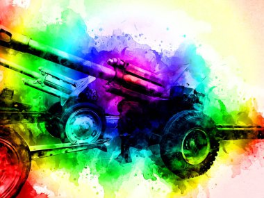 Savaş alanı topu askeri sanat çizimi çizimi