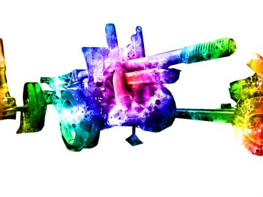 Savaş alanı topu askeri sanat çizimi çizimi