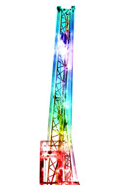 Şantiye iskelesi, klasik resim çizimi olan bir inşaat alanı.